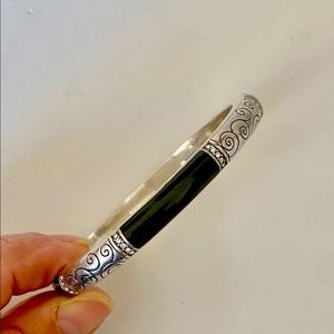 Brighton Silver & Black Hinged Bangle